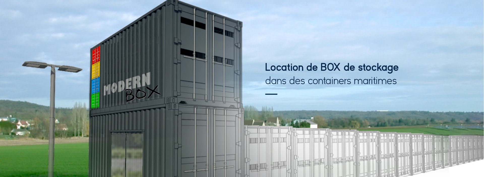 Modern Box Location de conteneurs maritime pour stockage effets personnels et professionnels